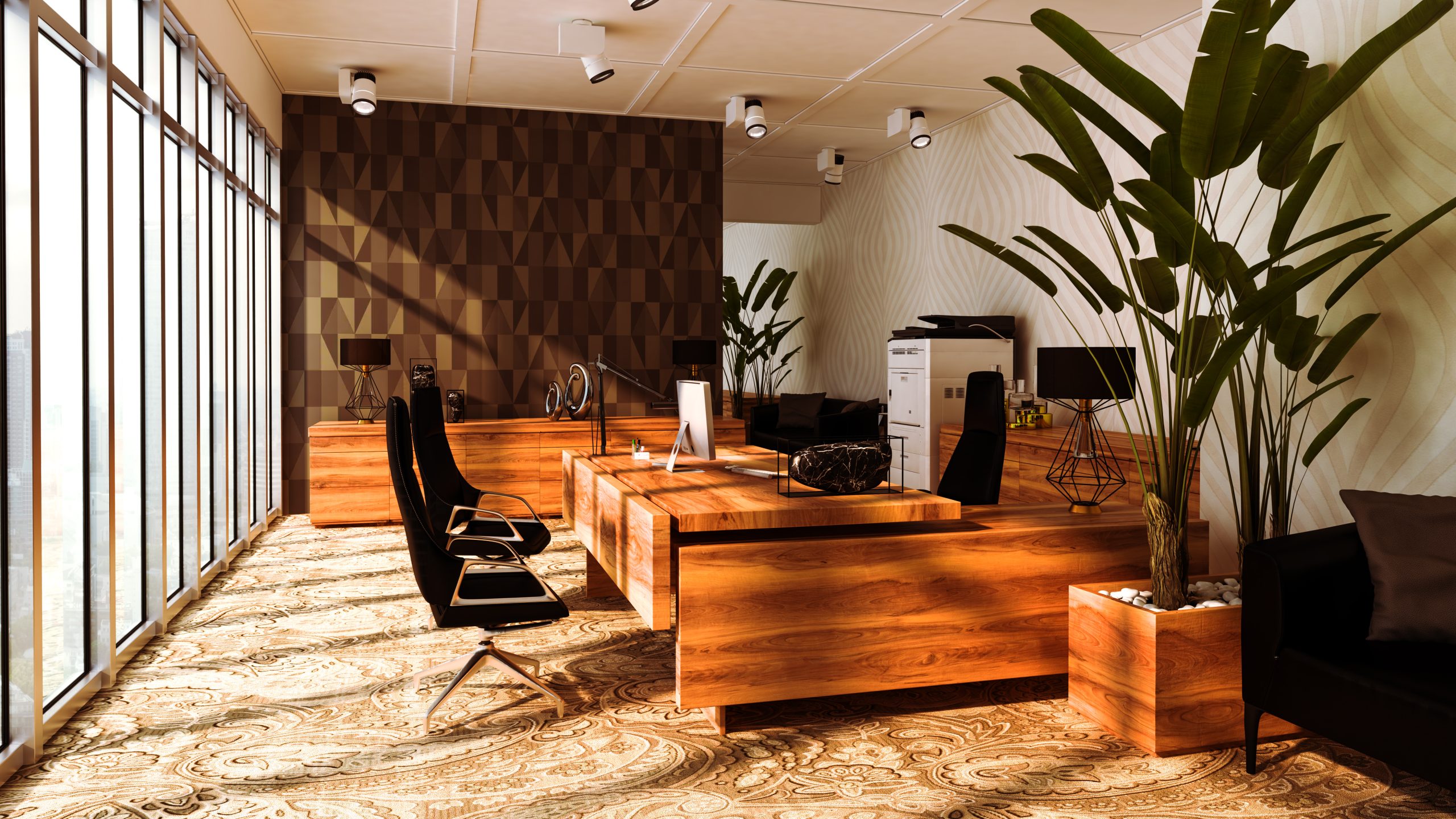 Modern office with elegant design, emblematic of evolving trends in NYC commercial real estate.