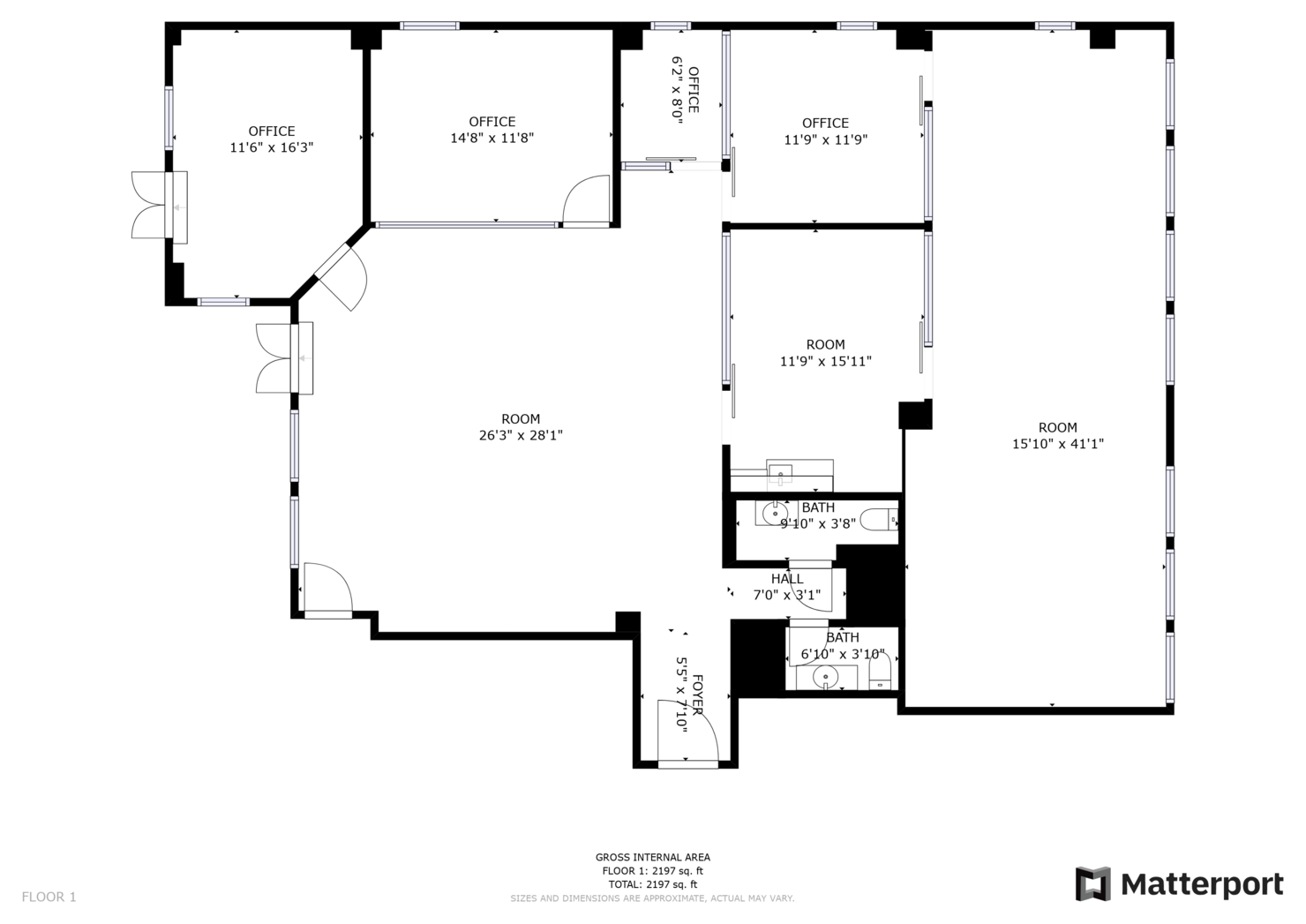 336 West 37th Street Office Space - Floorplan