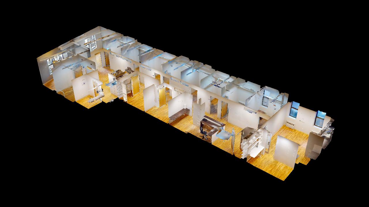 3D floor plan of 928 Broadway, #400 and #401, with rooms and furniture.