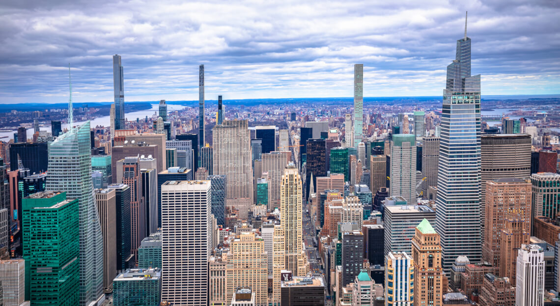 Epic NYC skyline with 350 Park Avenue on the right, future site of Vornado’s 62-story tower.