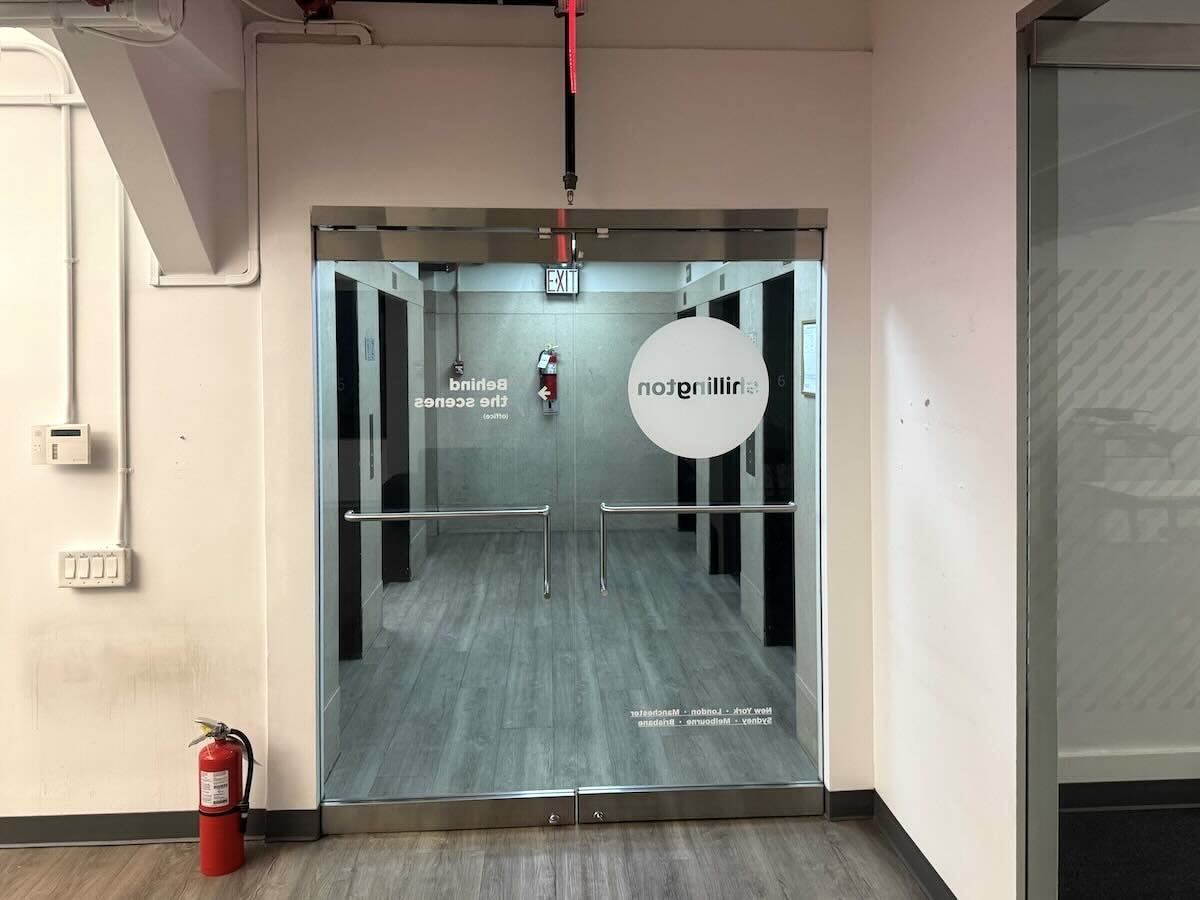 Glass double doors with