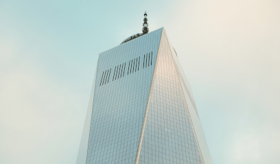 Top view of One World Trade Center, also known as One WTC in Lower Manhattan